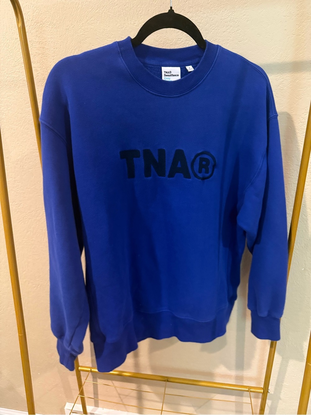Aritzia TNA Deep Royal Blue Logo Crew Sweatshirt